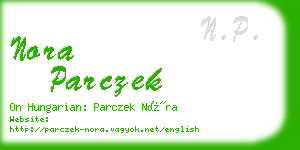 nora parczek business card